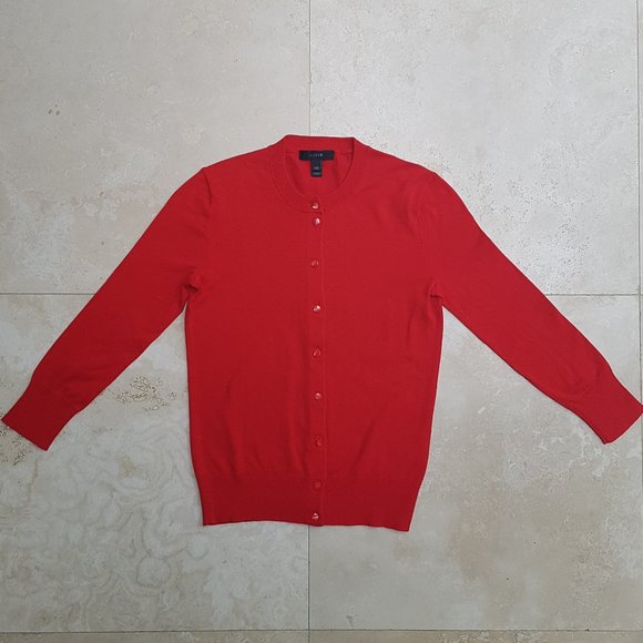 J.CREW Red Jackie Cardigan Sweater (NWOT) - Picture 3 of 10